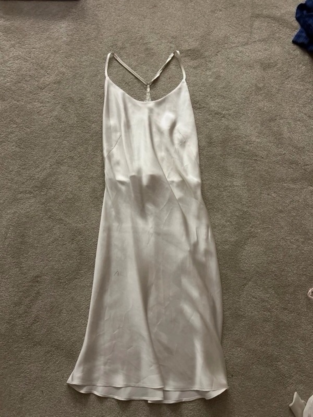 Silky White Slip Dress with Spaghetti Straps